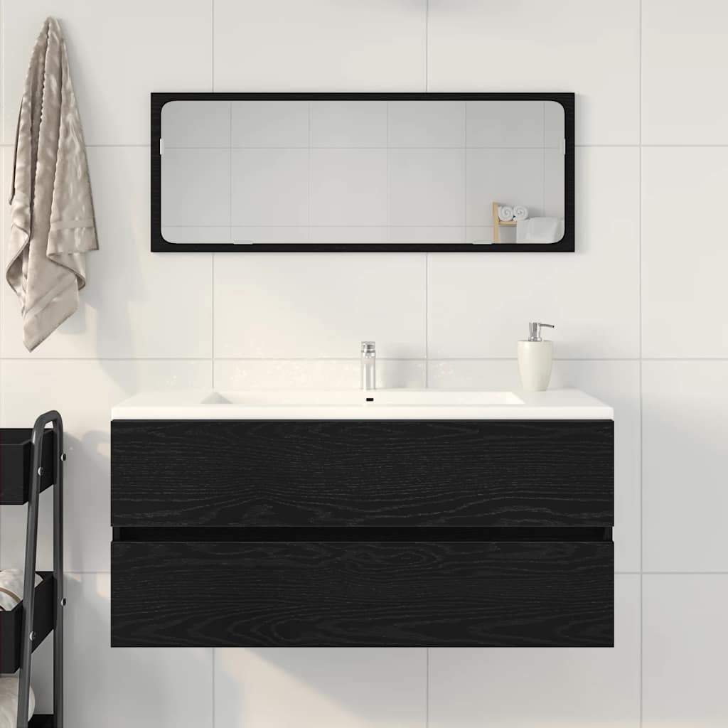 Armoire d'évier chêne noir 100x38,5x45 cm bois d'ingénierie Ensembles de mobilier pour salles de bains vidaXL