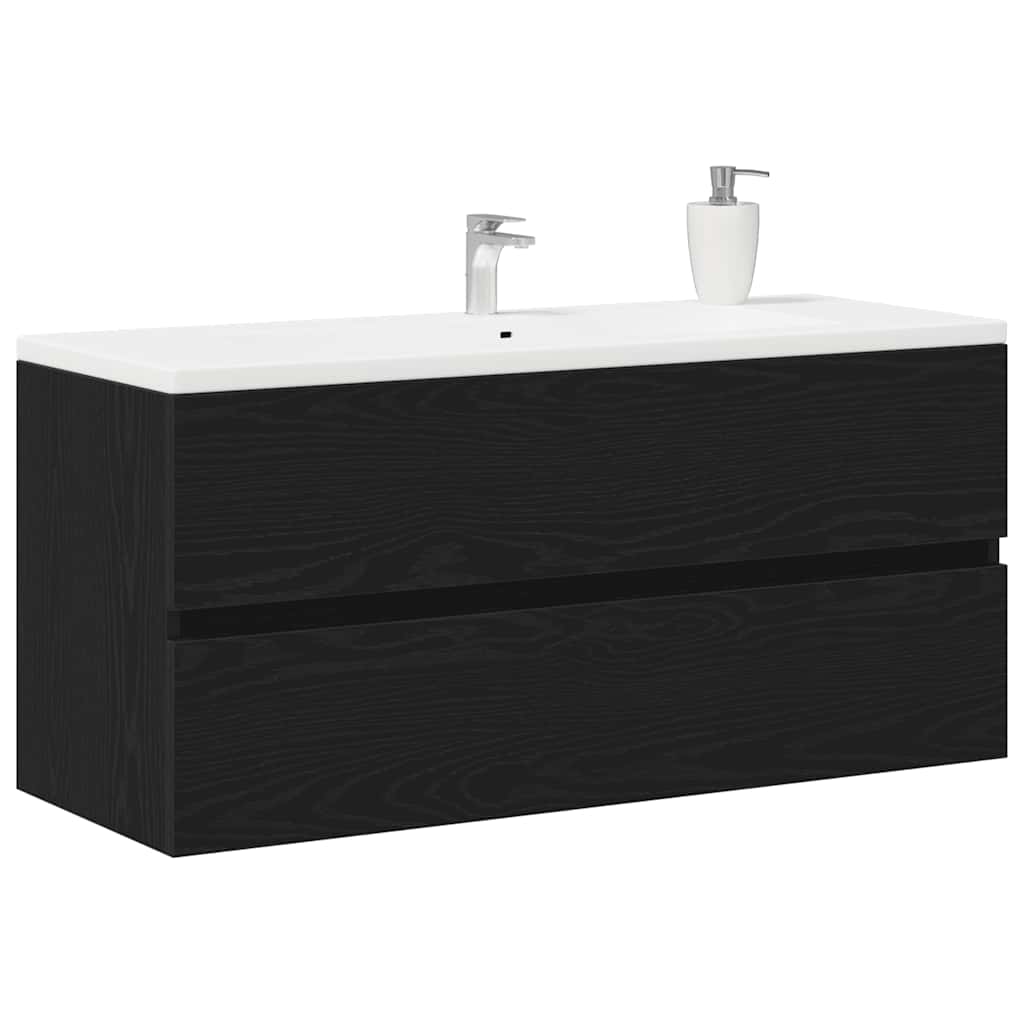 Armoire d'évier chêne noir 100x38,5x45 cm bois d'ingénierie Ensembles de mobilier pour salles de bains vidaXL