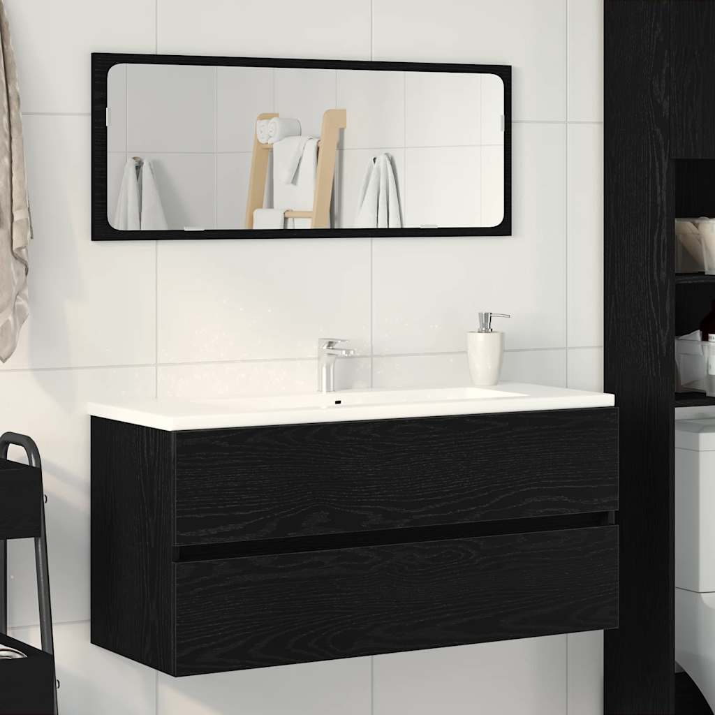 Armoire d'évier chêne noir 100x38,5x45 cm bois d'ingénierie Ensembles de mobilier pour salles de bains vidaXL