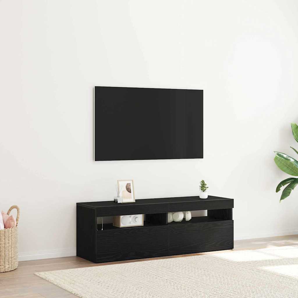 Meuble TV 120 x 35 x 40 cm Chêne noir Bois d'ingénierie - XIOS