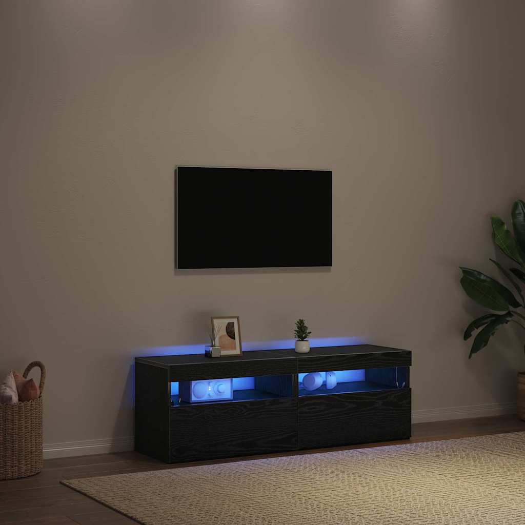 Meuble TV 2 pcs Noir 60 x 35 x 40 cm Bois d'ingénierie - XIOS