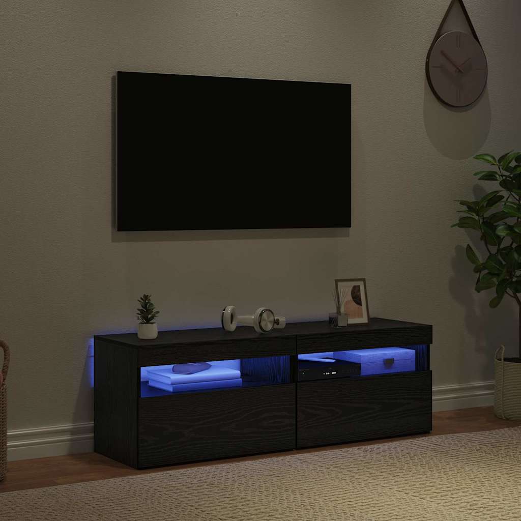 Meuble TV 2 pcs Noir 60 x 35 x 40 cm Bois d'ingénierie - XIOS