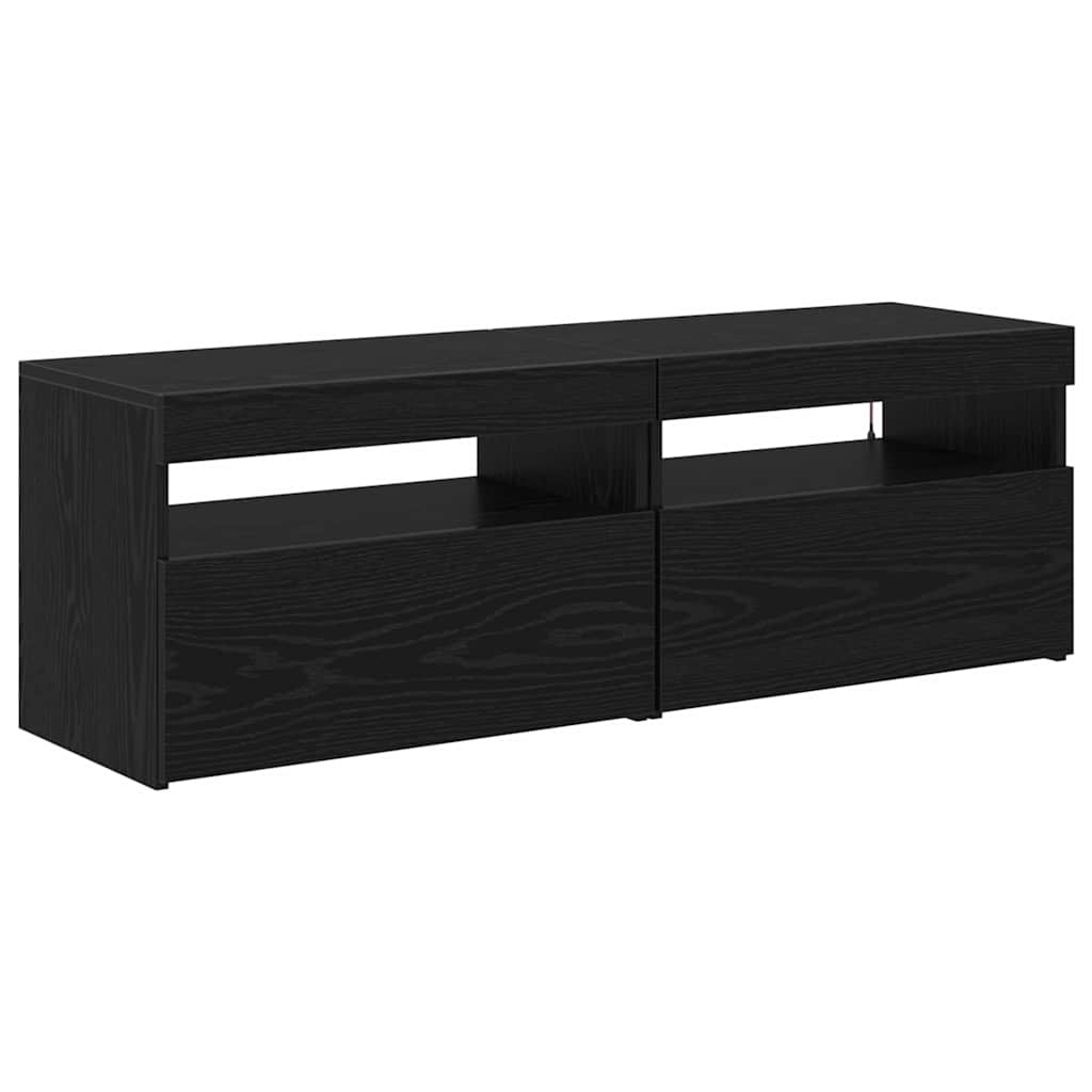 Meuble TV 2 pcs Noir 60 x 35 x 40 cm Bois d'ingénierie - XIOS