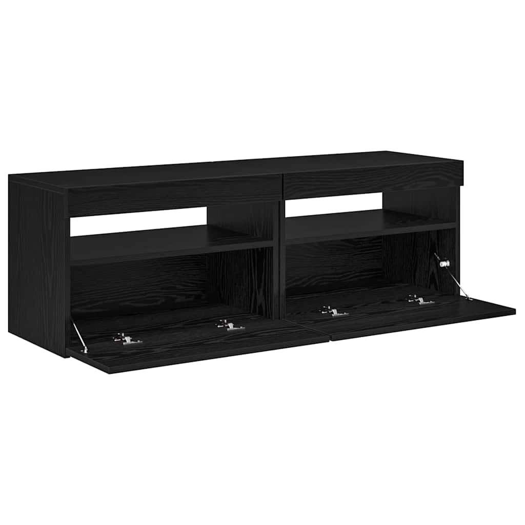 Meuble TV 2 pcs Noir 60 x 35 x 40 cm Bois d'ingénierie - XIOS