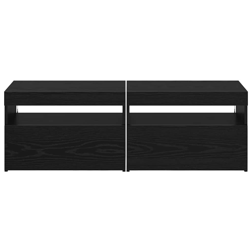 Meuble TV 2 pcs Noir 60 x 35 x 40 cm Bois d'ingénierie - XIOS