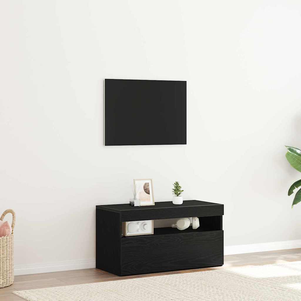 Meuble TV Noir 75 x 35 x 40 cm Bois d'ingénierie - XIOS