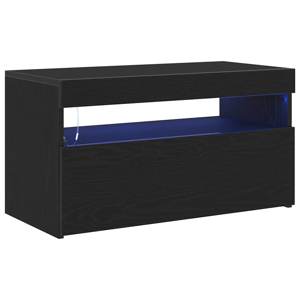 Meuble TV Noir 75 x 35 x 40 cm Bois d'ingénierie - XIOS