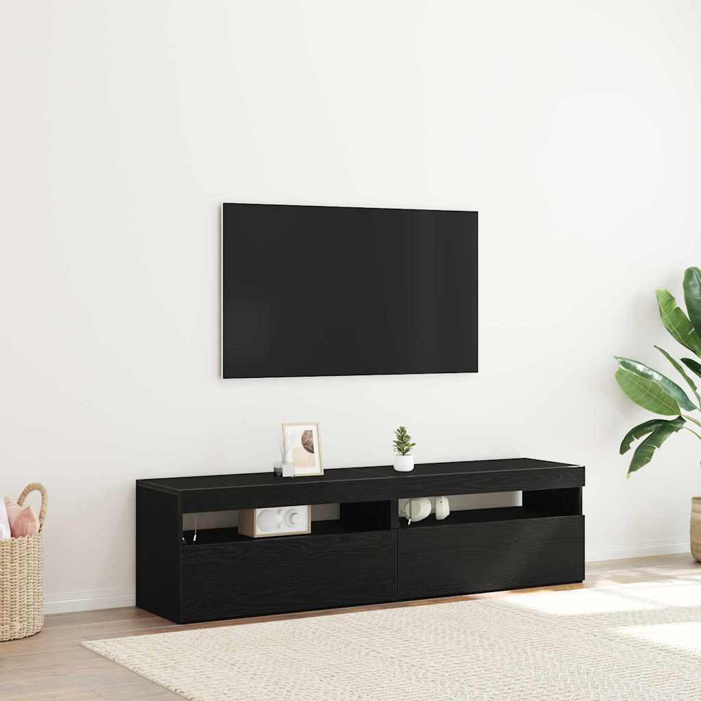 Meuble TV 2 pcs Noir 75 x 35 x 40 cm Bois d'ingénierie - XIOS