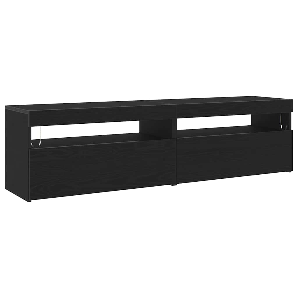 Meuble TV 2 pcs Noir 75 x 35 x 40 cm Bois d'ingénierie - XIOS