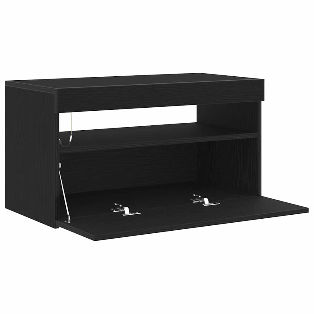 Meuble TV 2 pcs Noir 75 x 35 x 40 cm Bois d'ingénierie - XIOS