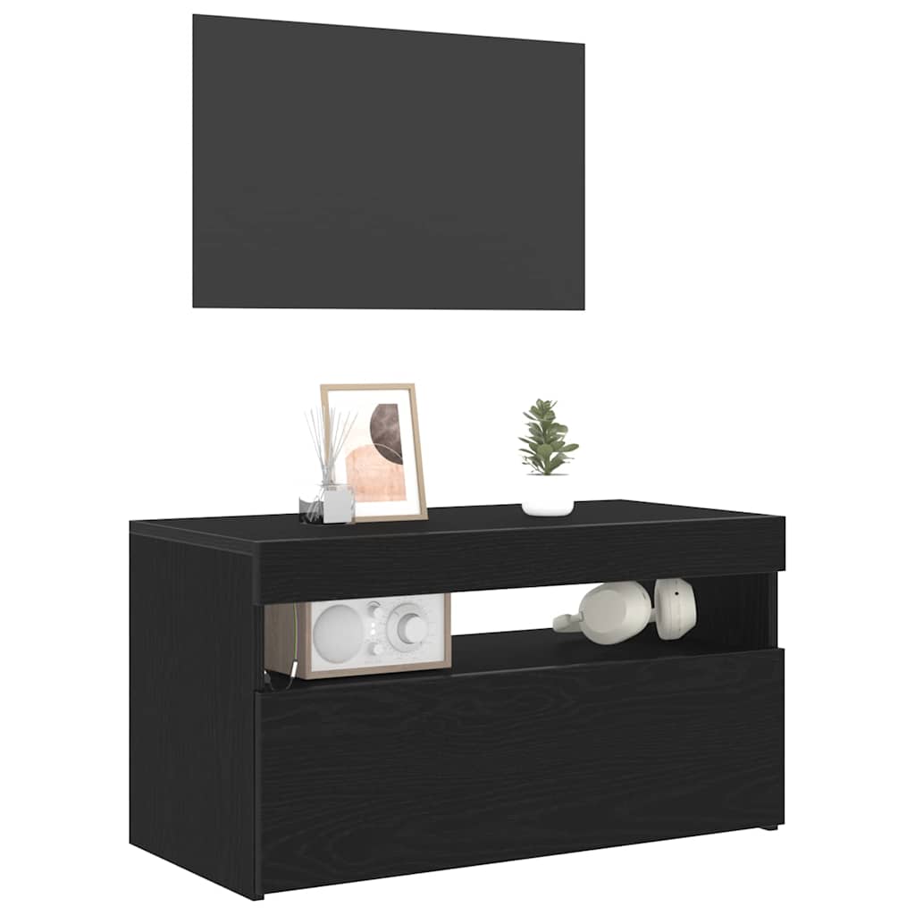 Meuble TV 2 pcs Noir 75 x 35 x 40 cm Bois d'ingénierie - XIOS