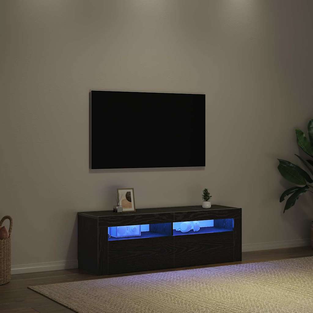 Meuble TV Chêne noir 120 x 35 x 40 cm Bois d'ingénierie - XIOS