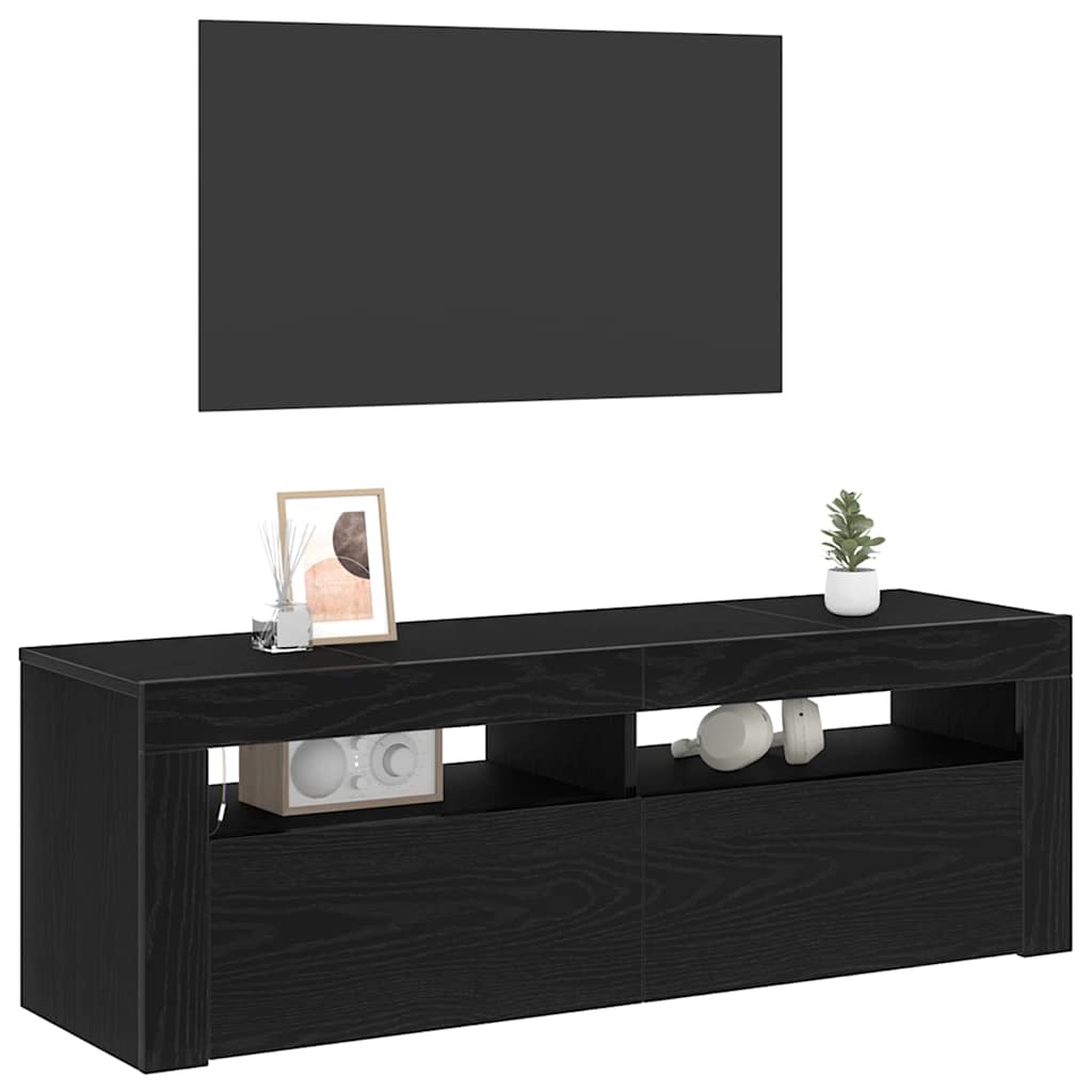 Meuble TV Chêne noir 120 x 35 x 40 cm Bois d'ingénierie - XIOS