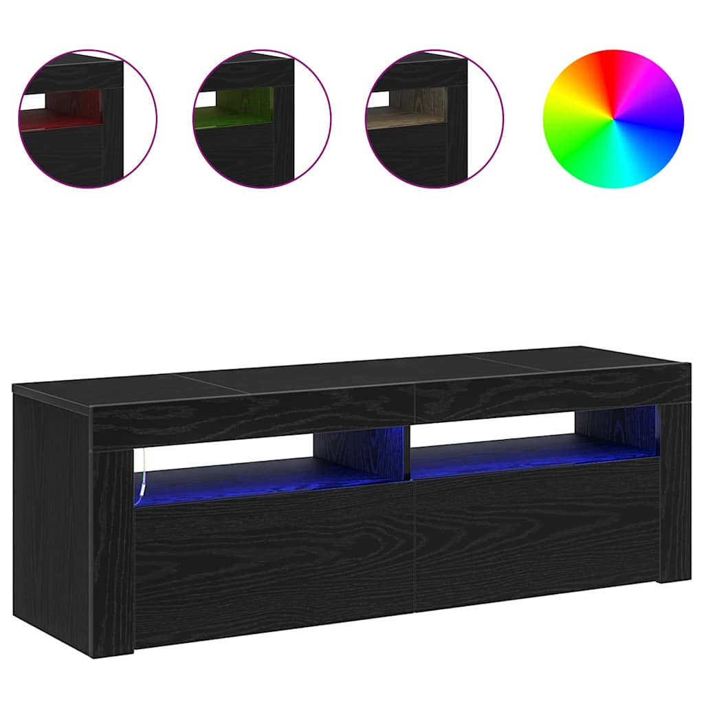 Meuble TV Chêne noir 120 x 35 x 40 cm Bois d'ingénierie - XIOS