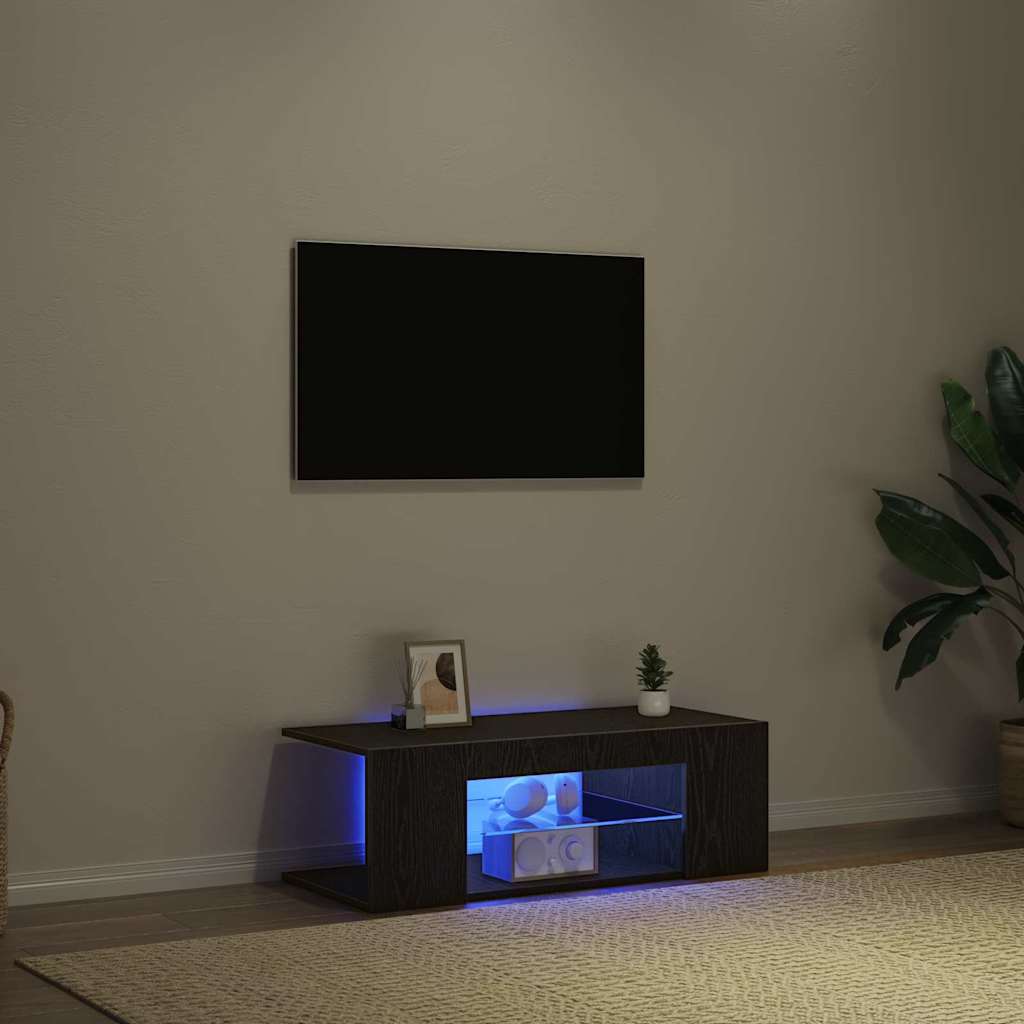 Meuble TV Noir 90 x 39 x 30 cm Bois d'ingénierie - XIOS