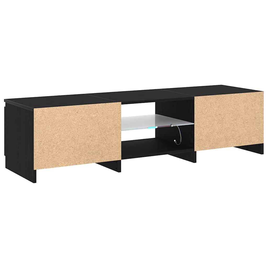 Meuble TV Chêne noir 140 x 38,5 x 36 cm Bois d'ingénierie - XIOS