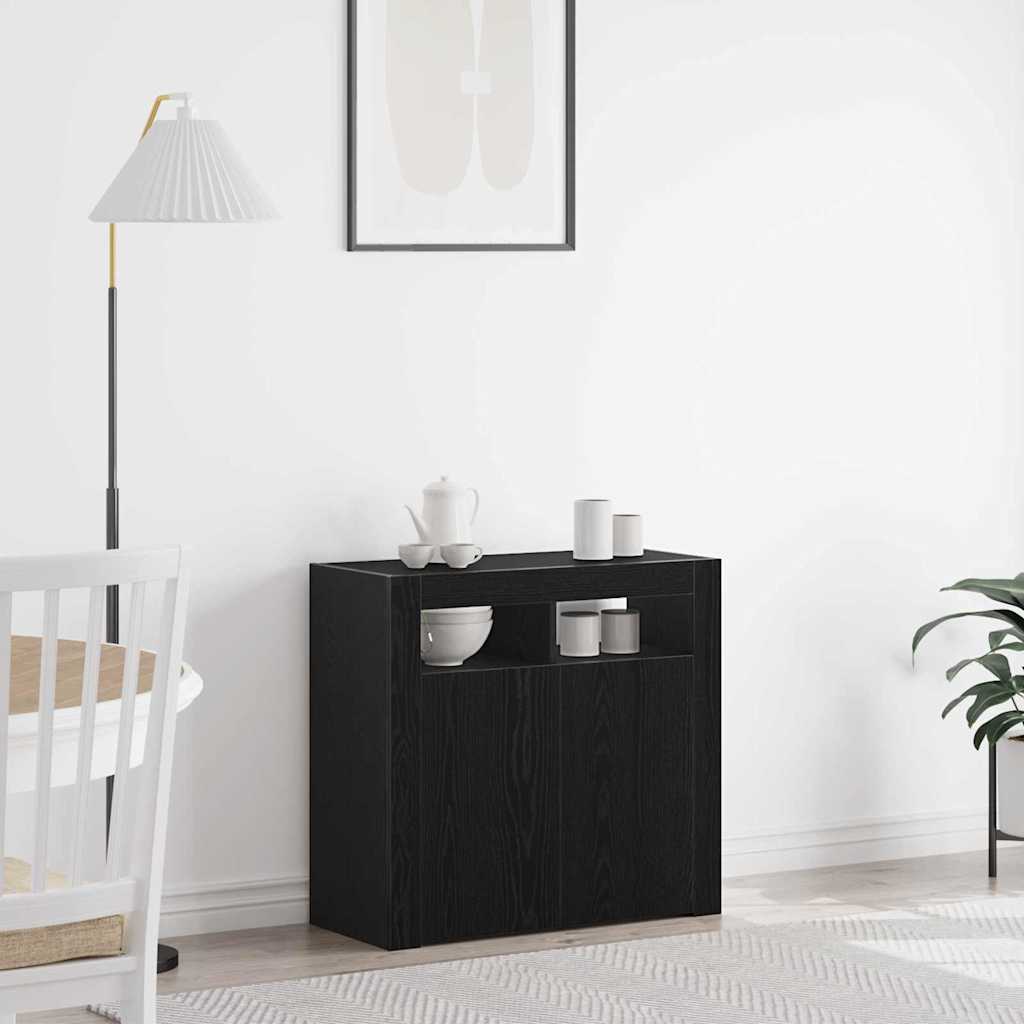 Buffet Chêne noir 80 x 35 x 75 cm Bois d'ingénierie - XIOS