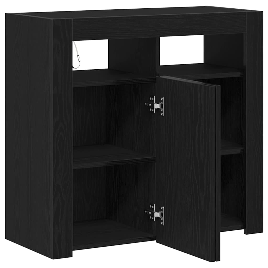 Buffet Chêne noir 80 x 35 x 75 cm Bois d'ingénierie - XIOS