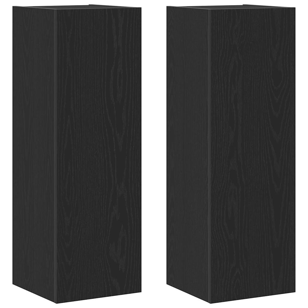 Cabinet TV mural 2 pcs Chêne noir 30,5 x 30 x 90 cm - XIOS