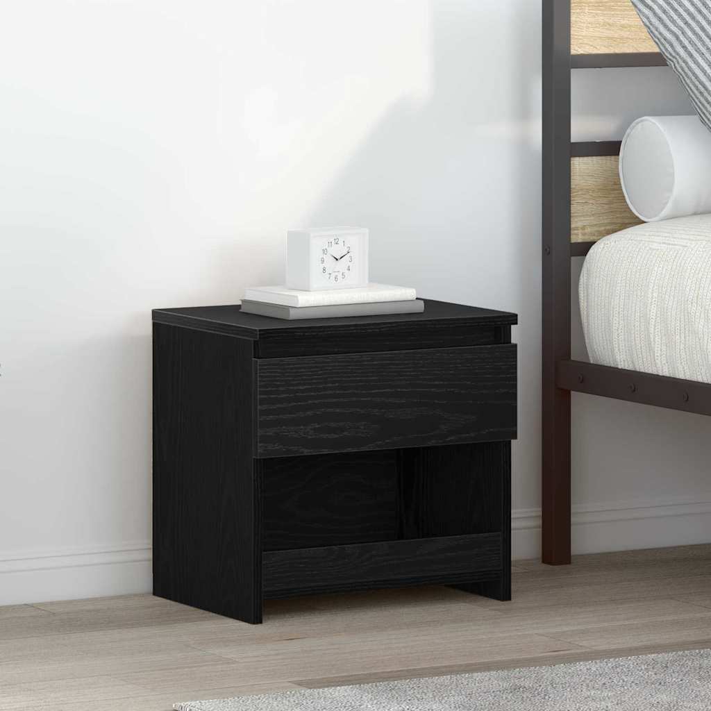 Cabinet de chevet avec tiroir 2 pcs Chêne noir 40 x 30 x 39 cm