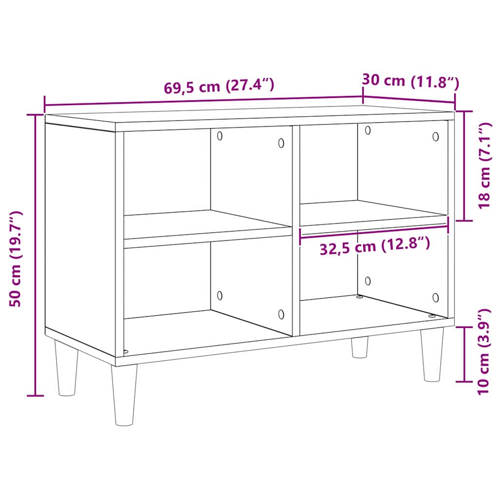 Meuble TV Marron 69.5 x 30 x 50 cm Bois d'ingénierie - XIOS