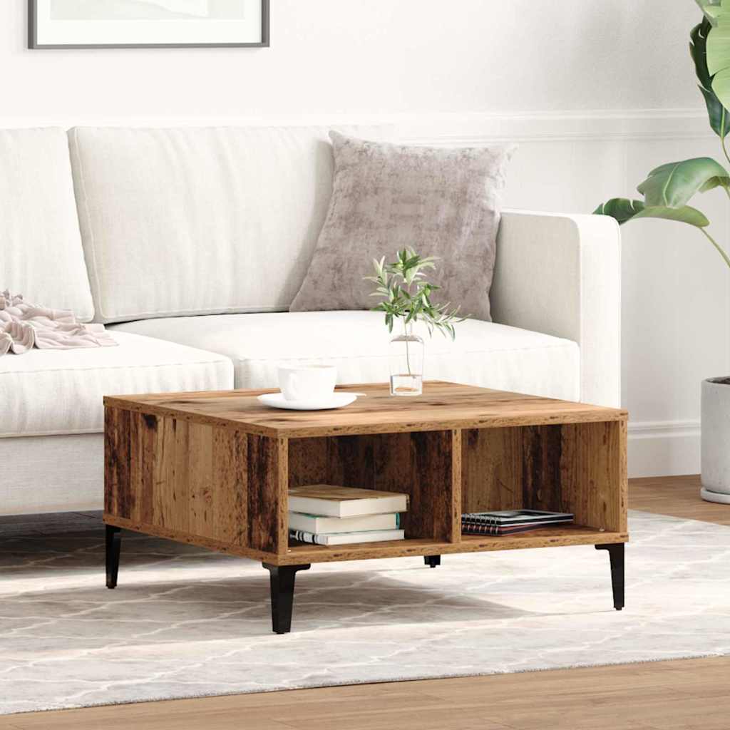 Table basse Bois ancien 60 x 60 x 30 cm Bois d'ingénierie - XIOS
