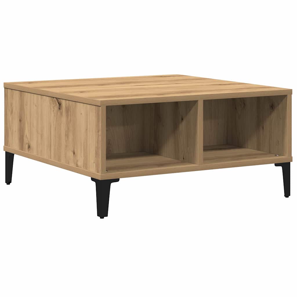 Table basse chêne artisanal 60 x 60 x 30 cm Bois d'ingénierie - XIOS