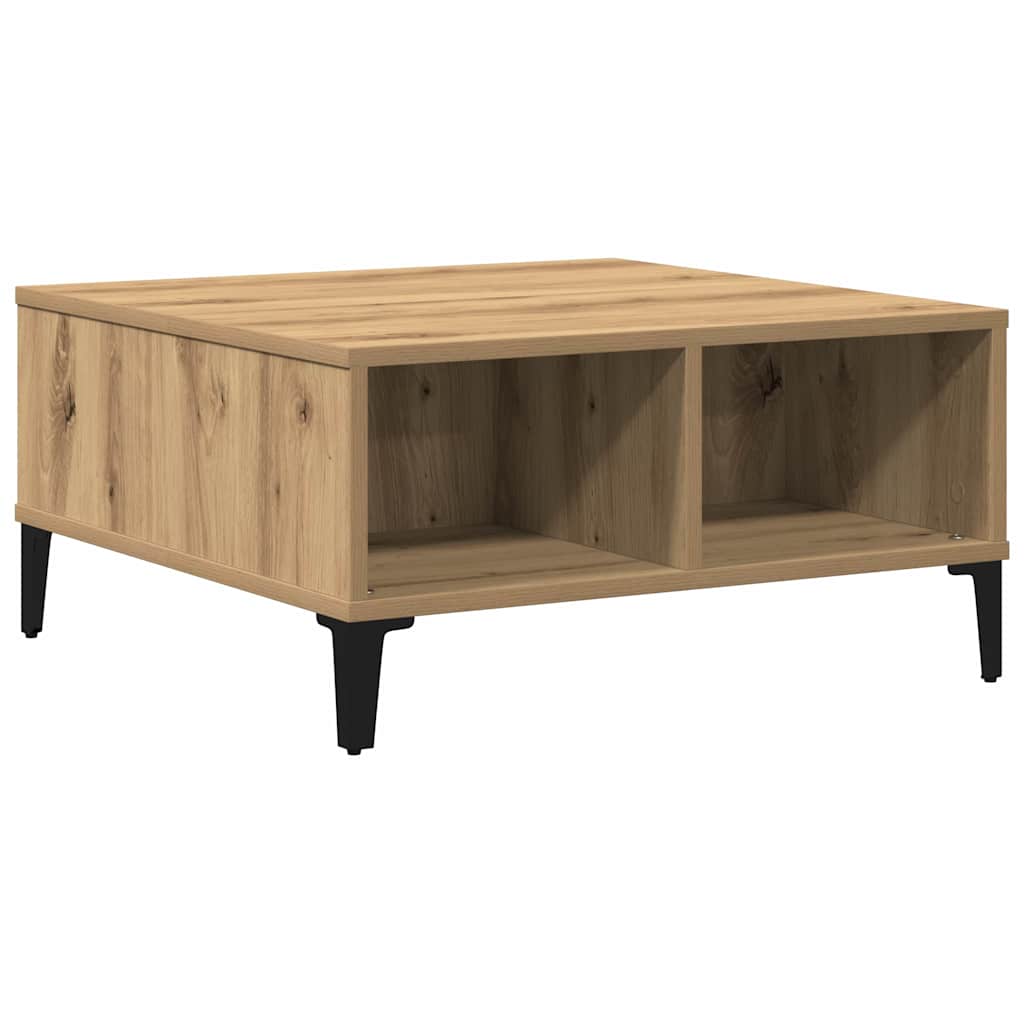 Table basse chêne artisanal 60 x 60 x 30 cm Bois d'ingénierie - XIOS