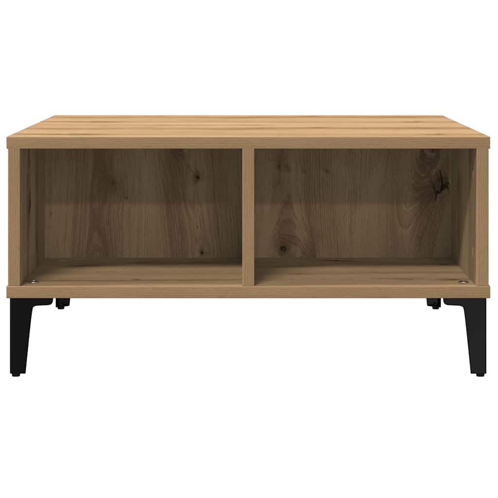 Table basse chêne artisanal 60 x 60 x 30 cm Bois d'ingénierie - XIOS