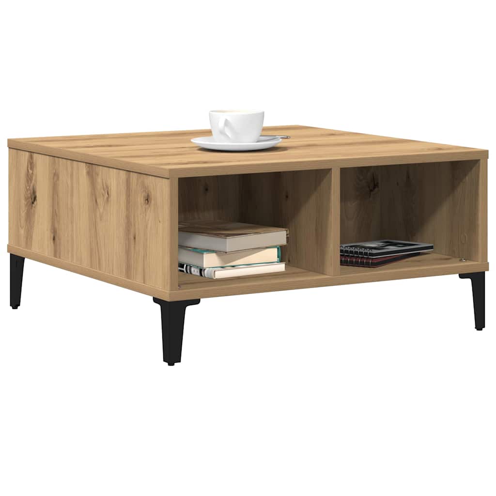 Table basse chêne artisanal 60 x 60 x 30 cm Bois d'ingénierie - XIOS