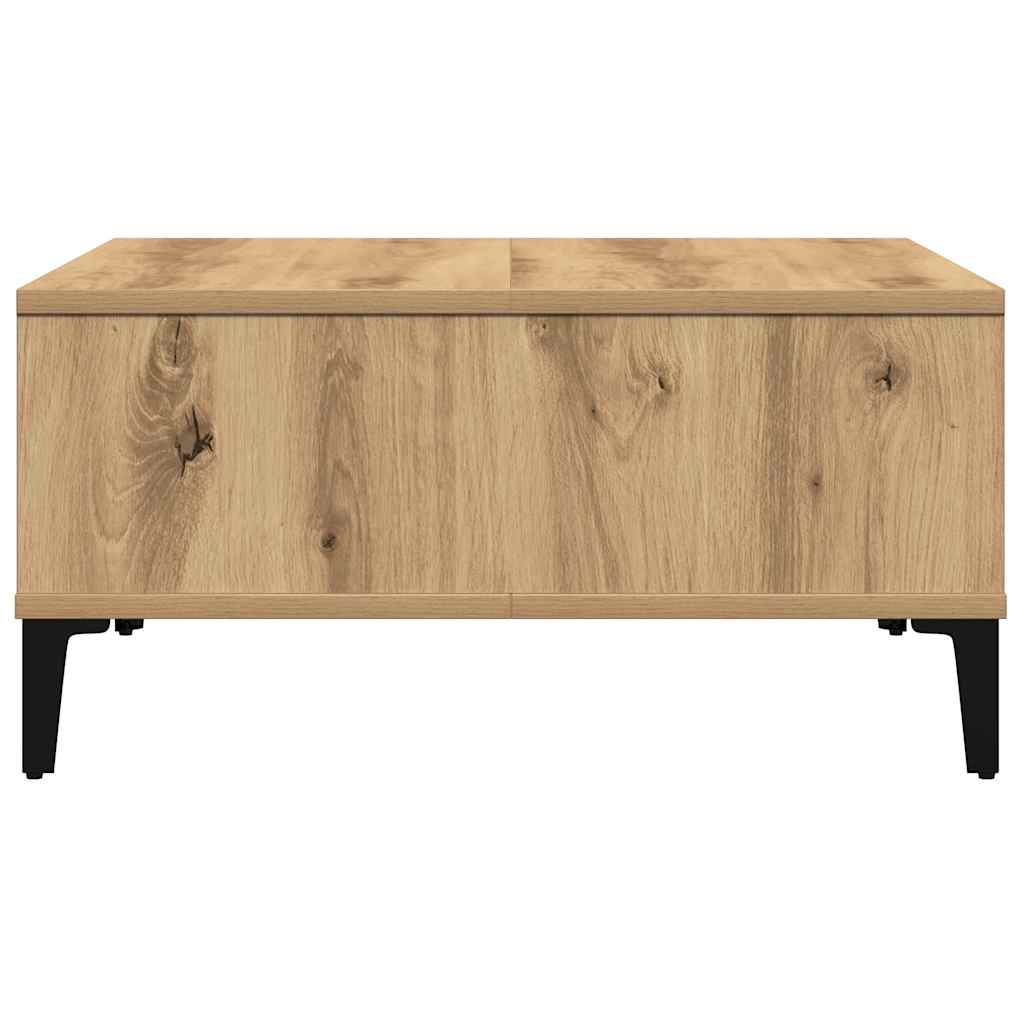 Table basse chêne artisanal 60 x 60 x 30 cm Bois d'ingénierie - XIOS