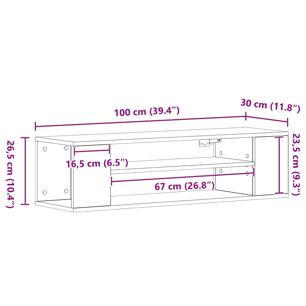 Meuble TV Marron 100 x 30 x 26,5 cm Bois d'ingénierie - XIOS