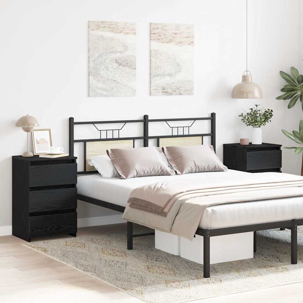 Cabinet de chevet 2 pcs Chêne noir 40 x 35 x 62,5 cm