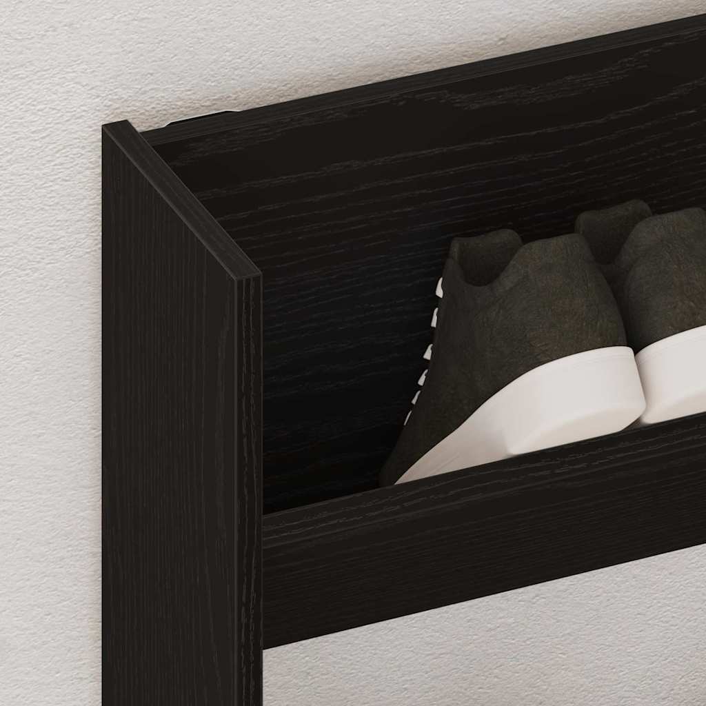 Cabinet à chaussures mural 2 pcs Chêne noir 80 x 18 x 90 cm - XIOS