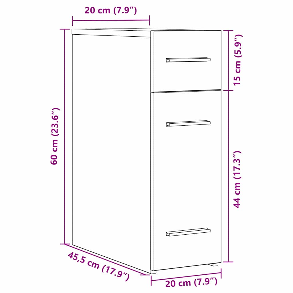 Armoire à pharmacie en bois ancien 20x45,5x60 cm en bois d'ingénierie