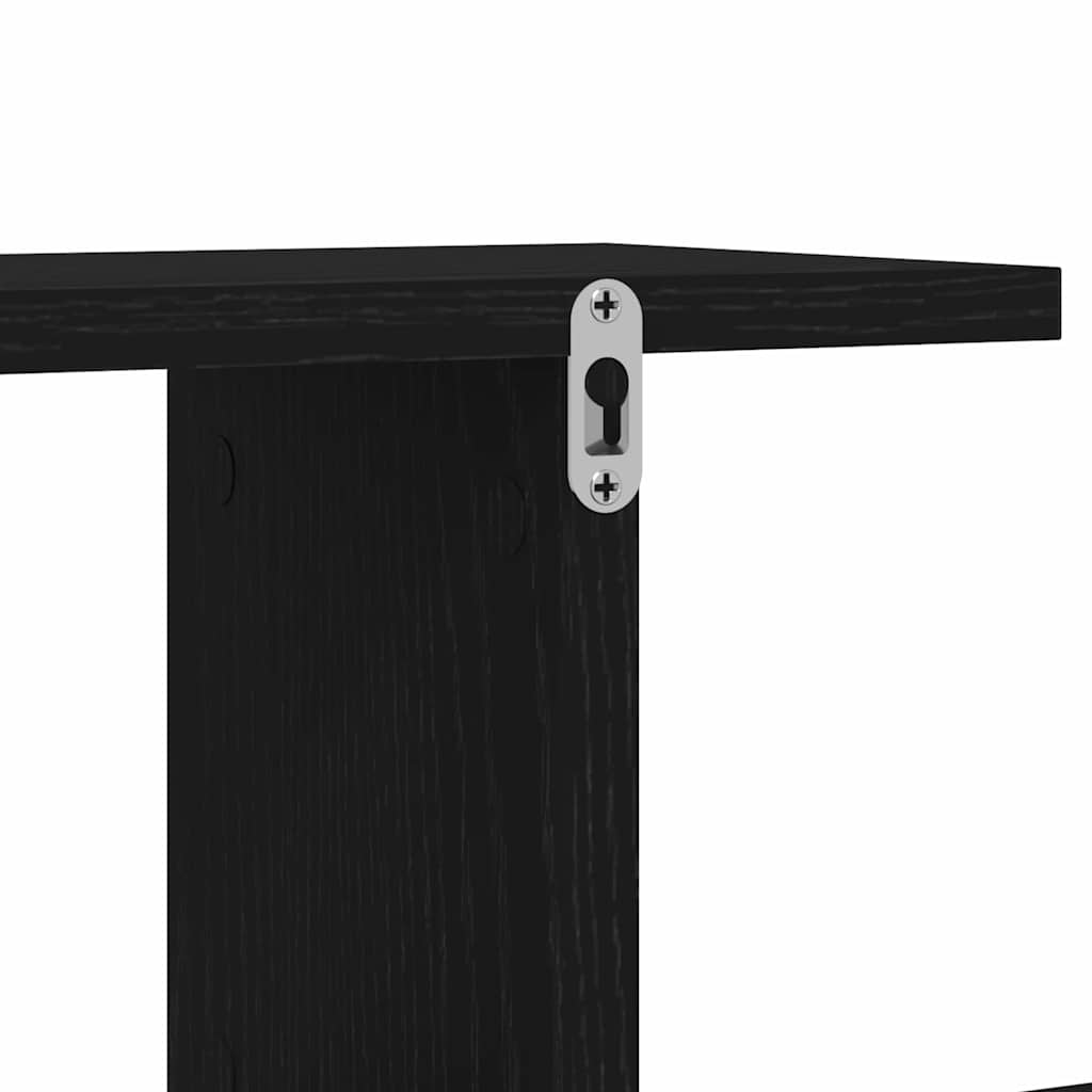 Étagère TV murale Chêne noir 125 x 18 x 23 cm Bois d'ingénierie - XIOS