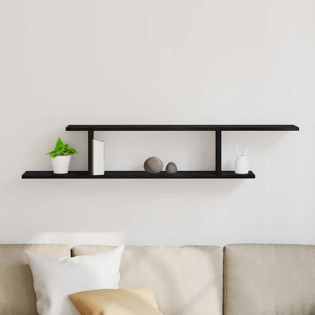 Étagère TV murale Chêne noir 125 x 18 x 23 cm Bois d'ingénierie - XIOS
