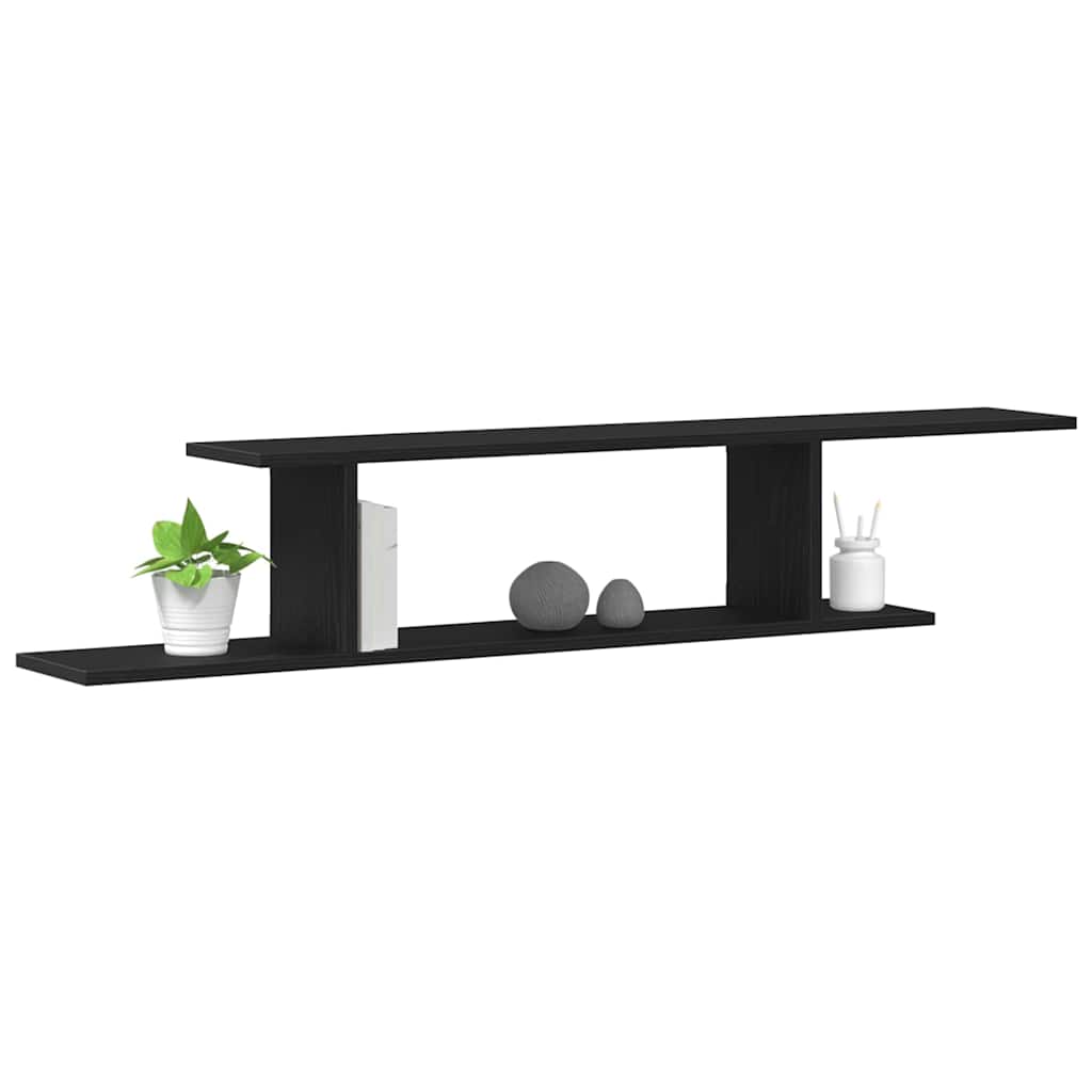 Étagère TV murale Chêne noir 125 x 18 x 23 cm Bois d'ingénierie - XIOS