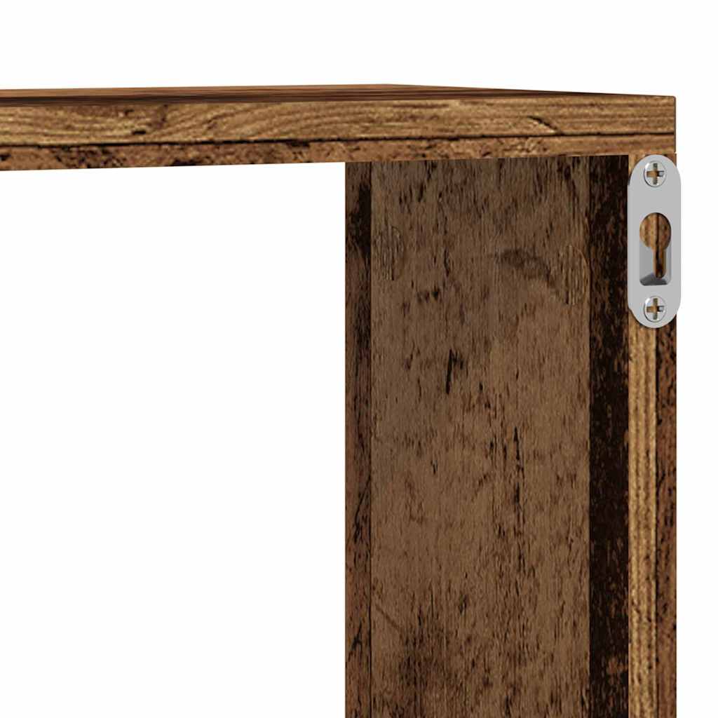 Étagère murale avec étagère 2 pcs Bois ancien 80 x 15 x 26 cm - XIOS