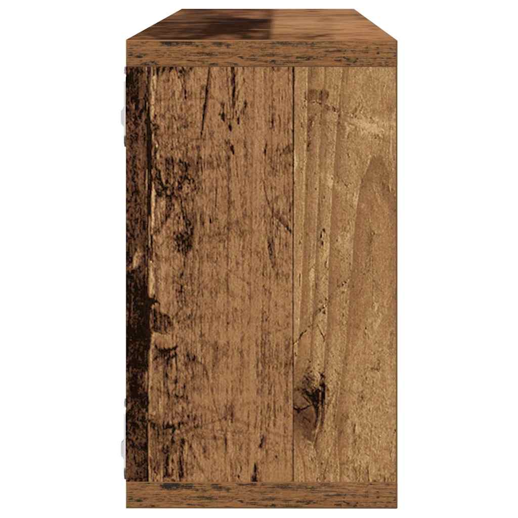 Étagère murale avec étagère 2 pcs Bois ancien 80 x 15 x 26 cm - XIOS