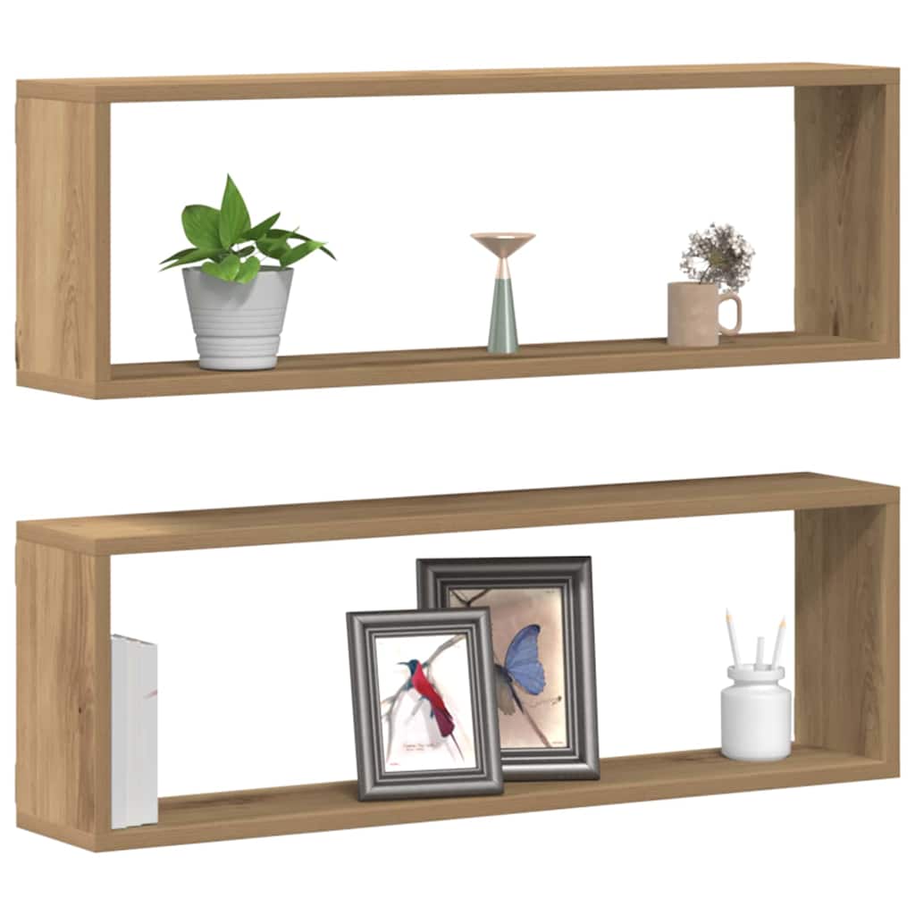 Étagère murale avec étagère 2 pcs Chêne artisan 80 x 15 x 26 cm - XIOS