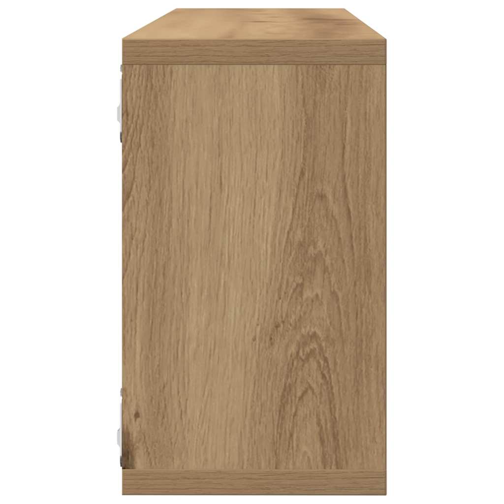 Étagère murale avec étagère 2 pcs Chêne artisan 80 x 15 x 26 cm - XIOS