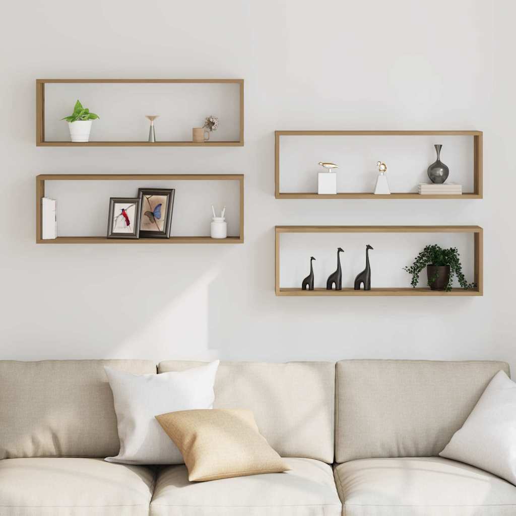 Étagère murale avec étagère 4 pcs Chêne artisan 80 x 15 x 26 cm - XIOS