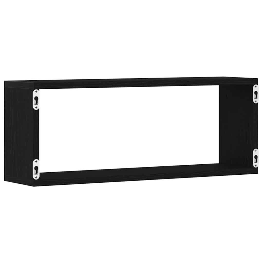 Étagères murales avec étagère 2 pcs Chêne noir 60 x 15 x 23 cm - XIOS