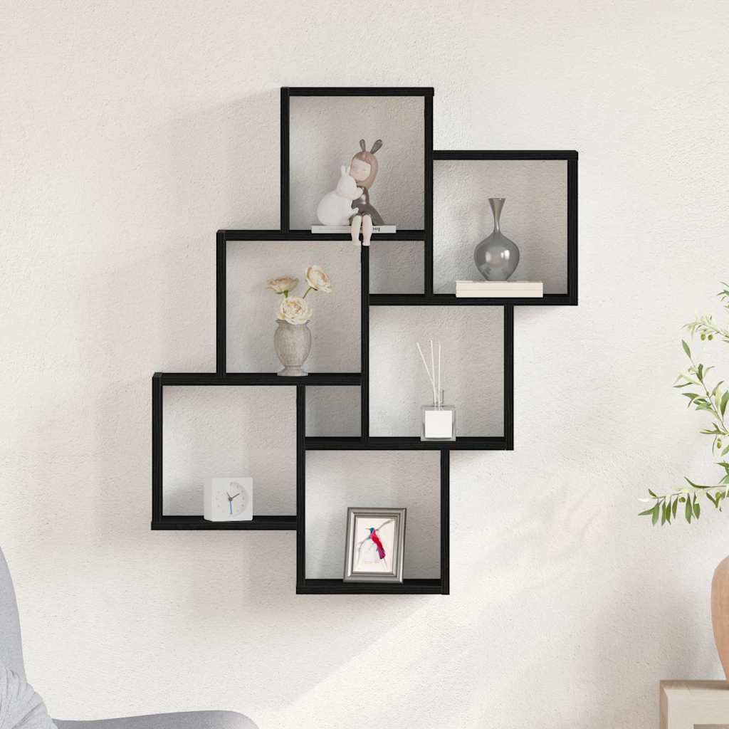 Étagère Murale Chêne noir 78 x 15 x 92 cm Bois d'ingénierie - XIOS