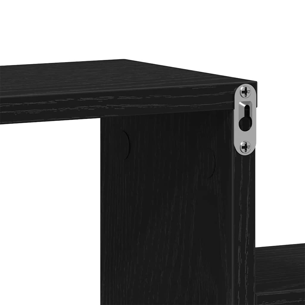 Étagère Murale Cube avec étagère Chêne noir 80 x 15 x 78.5 cm - XIOS