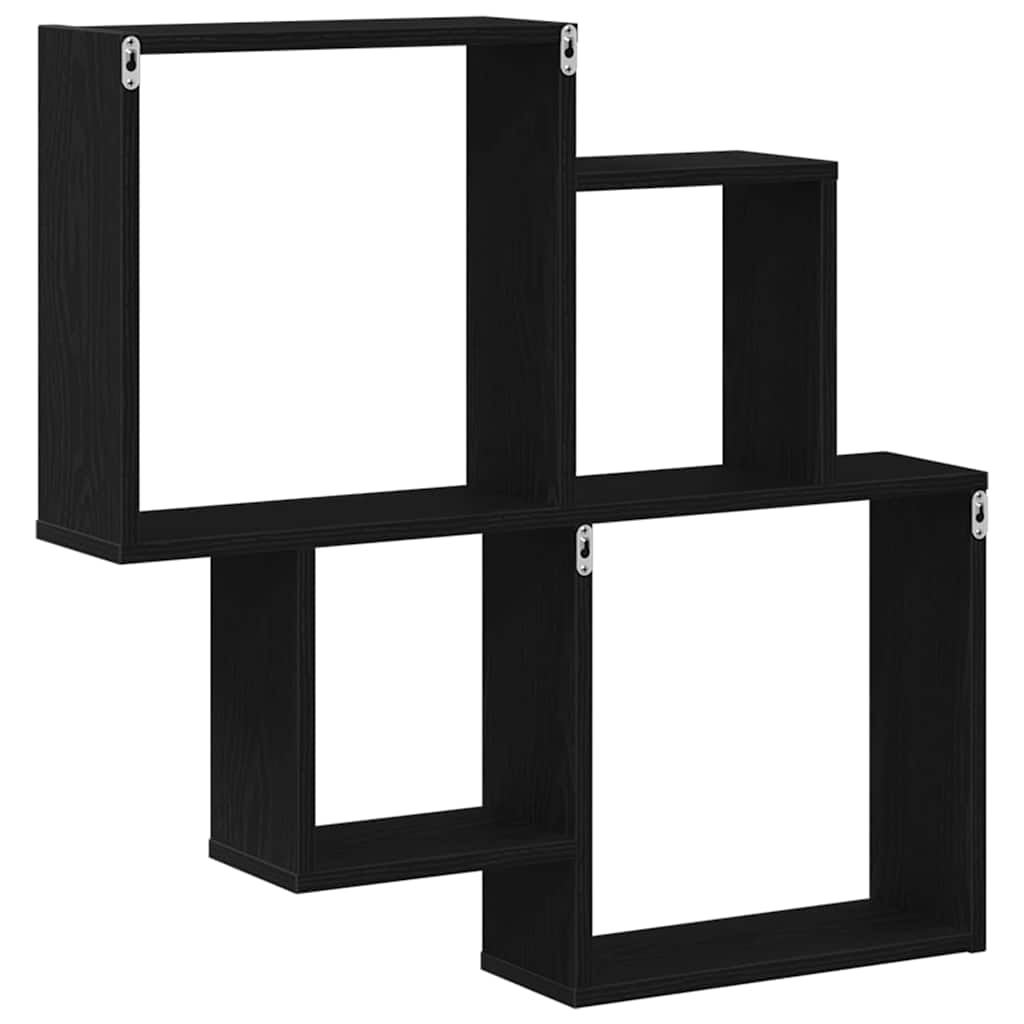 Étagère Murale Cube avec étagère Chêne noir 80 x 15 x 78.5 cm - XIOS