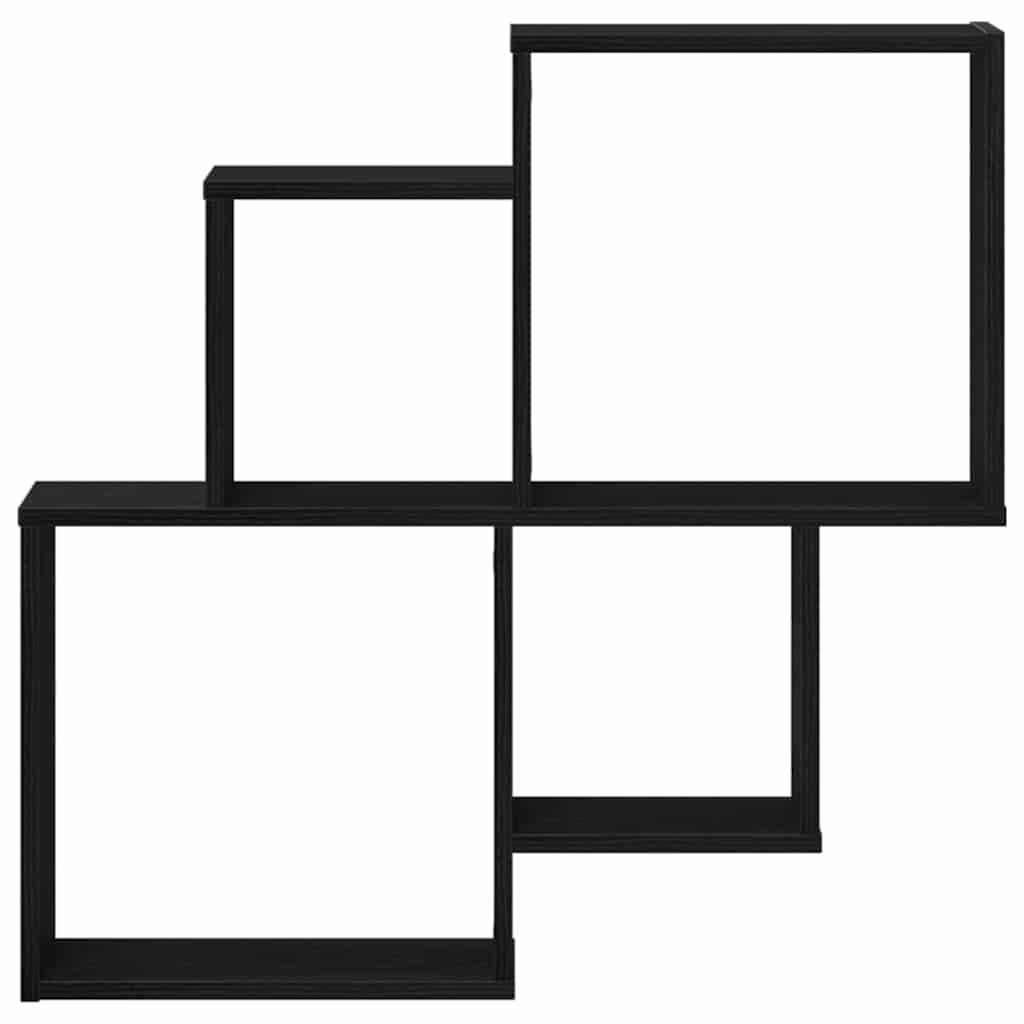Étagère Murale Cube avec étagère Chêne noir 80 x 15 x 78.5 cm - XIOS