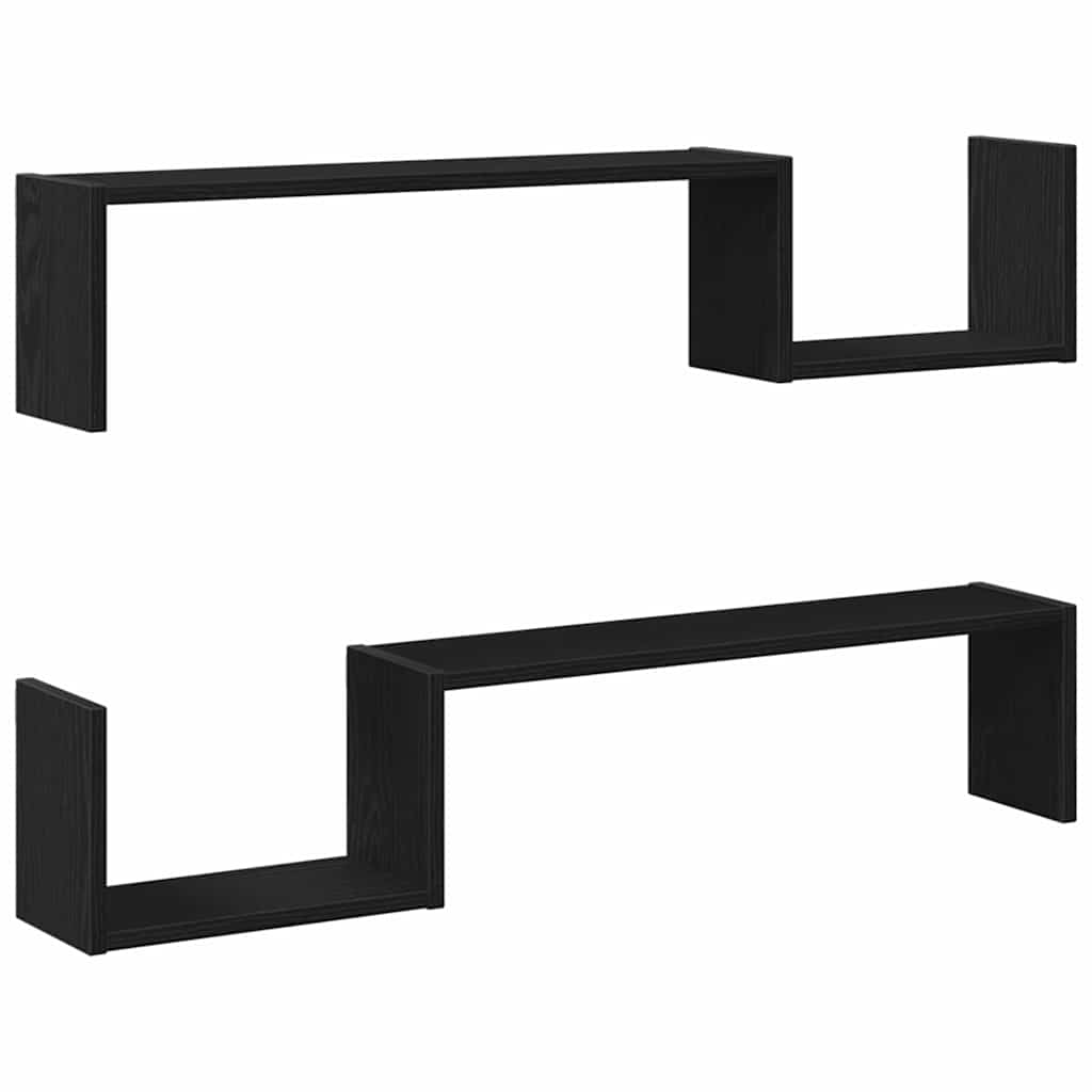 Étagère Murale avec étagère 2 pcs Chêne noir 100 x 15 x 20 cm - XIOS