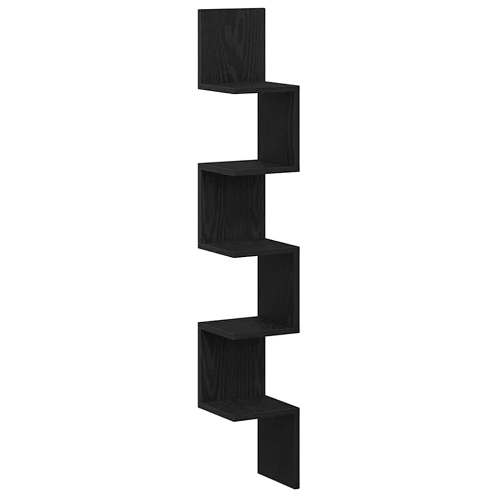 Étagère d'angle Chêne noir 20 x 20 x 127.5 cm Bois d'ingénierie - XIOS